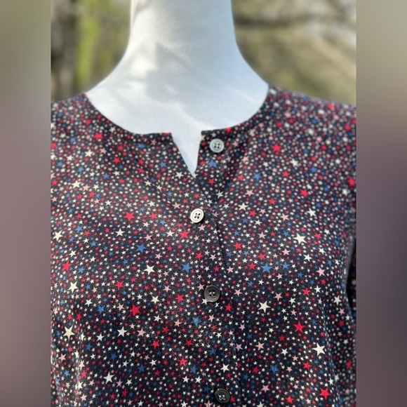 Madewell Women's Starry Night Ruffled Hem Short Sleeve Blouse Size‎ Small - Picture 5 of 8